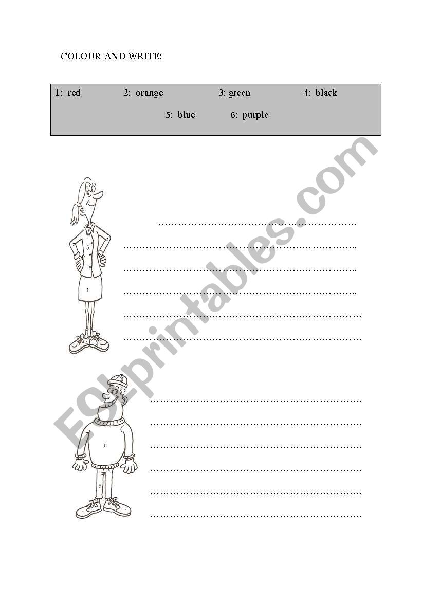 WHAT IS SHE/HE WEARING? worksheet