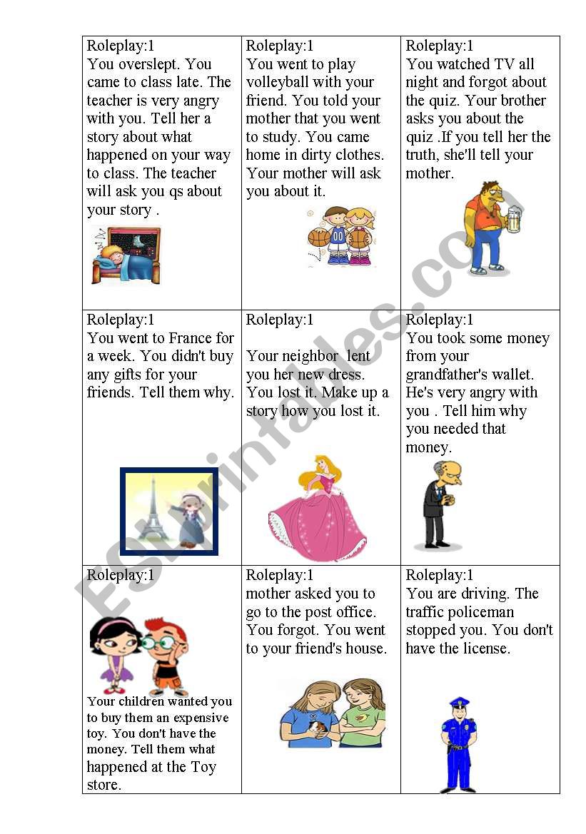 funny - Role play situation cards