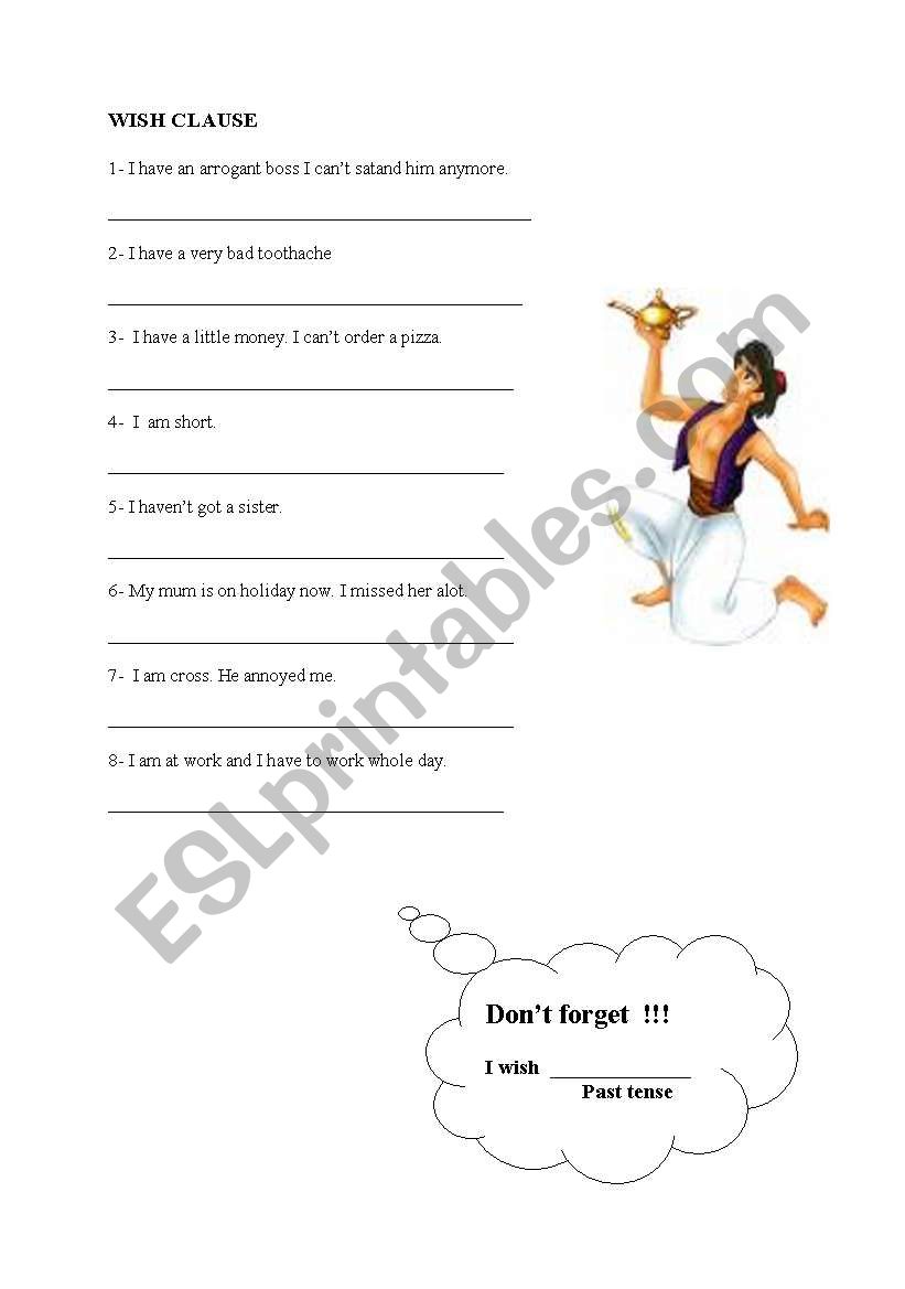 wish clause worksheet