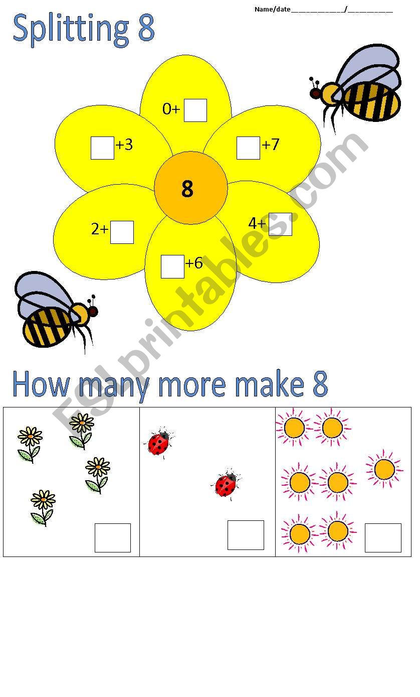 Splitting 8 worksheet