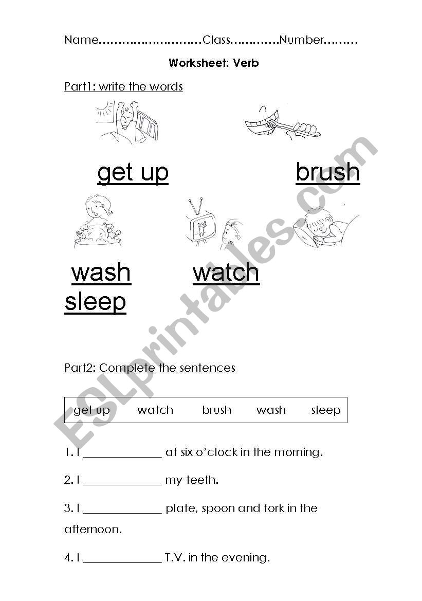 easy daily routine worksheet