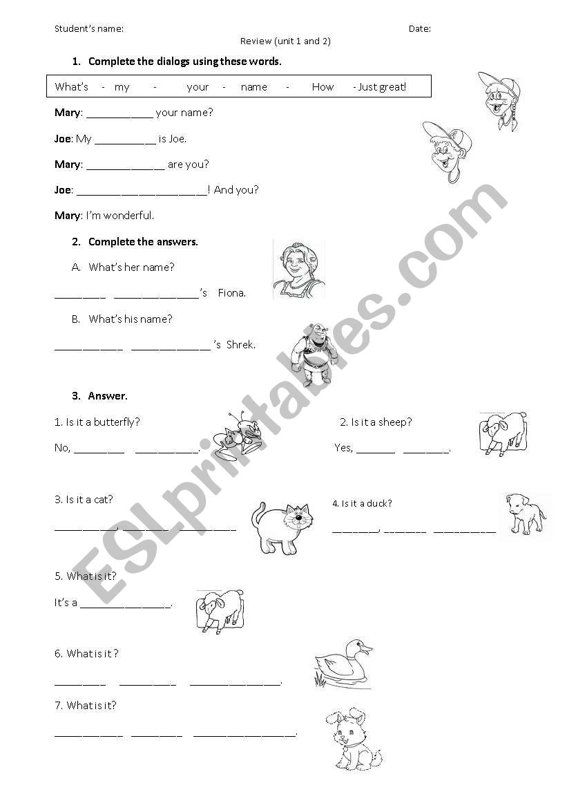 What is it? worksheet