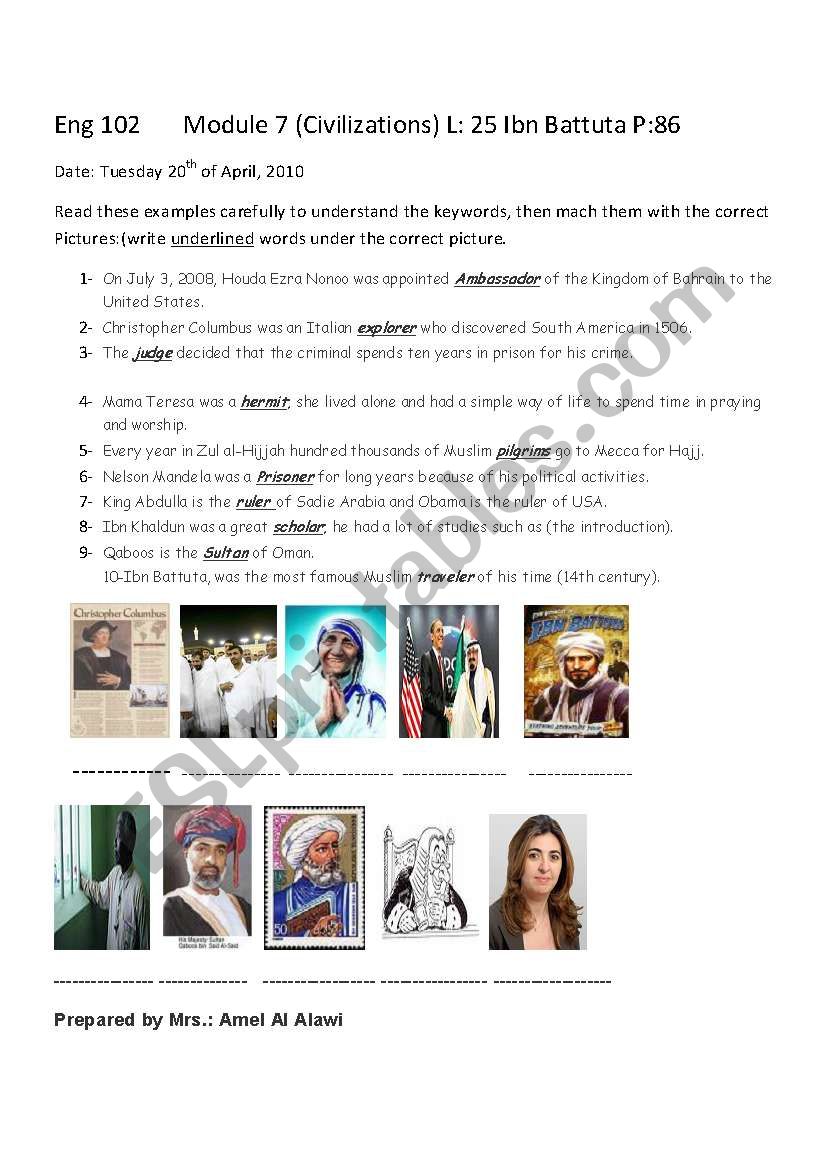 civilizations worksheet