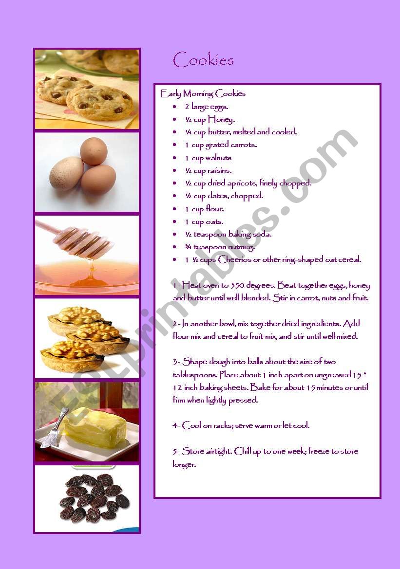 Recipe: Cookies worksheet