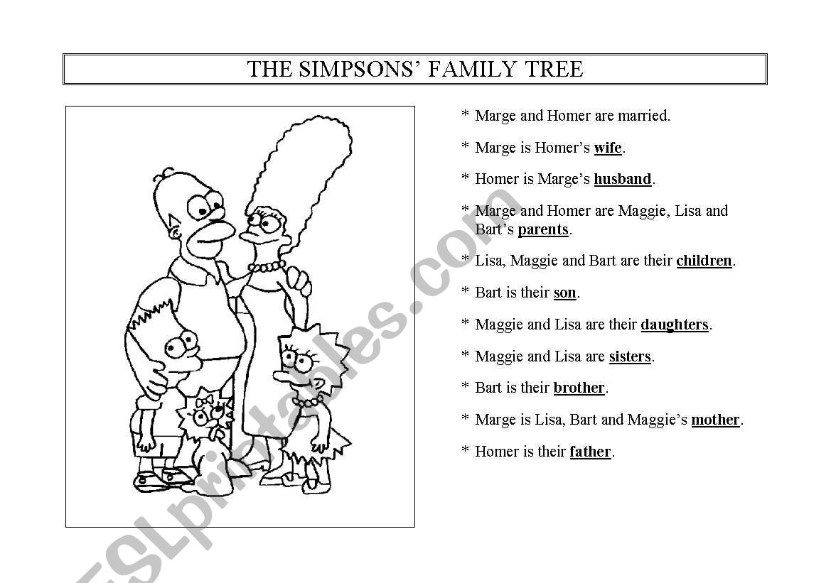 The Simpsons´ Family Tree worksheet
