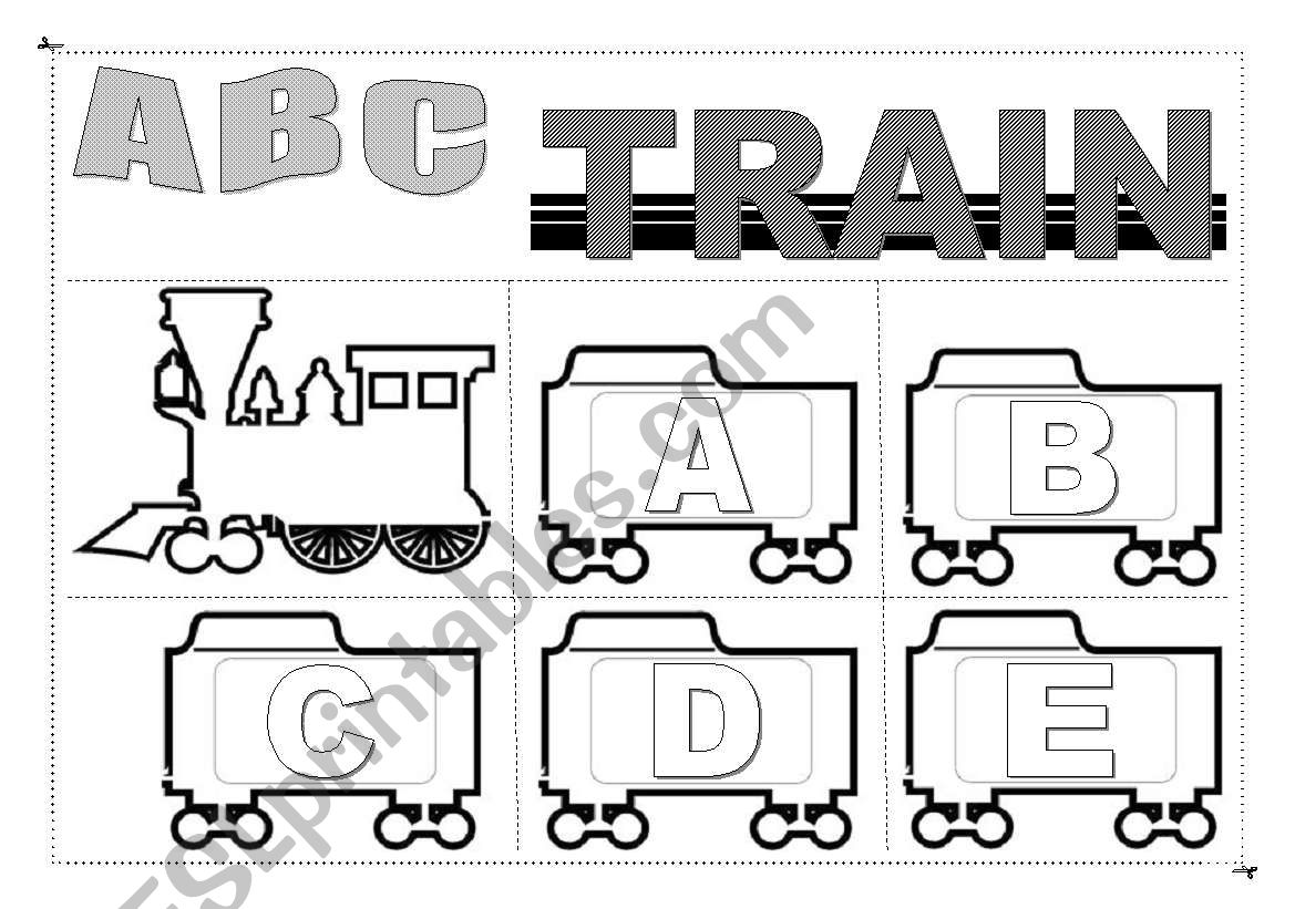 A. B. C. train worksheet