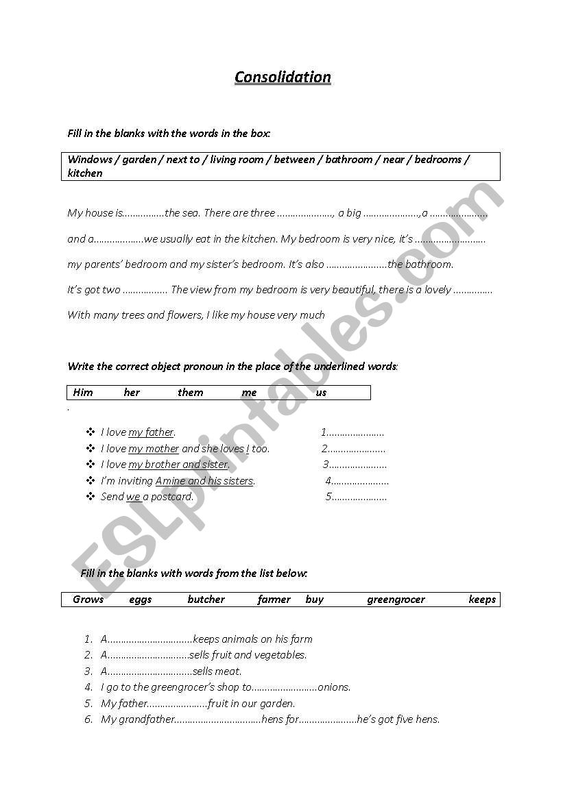 consolidation worksheet