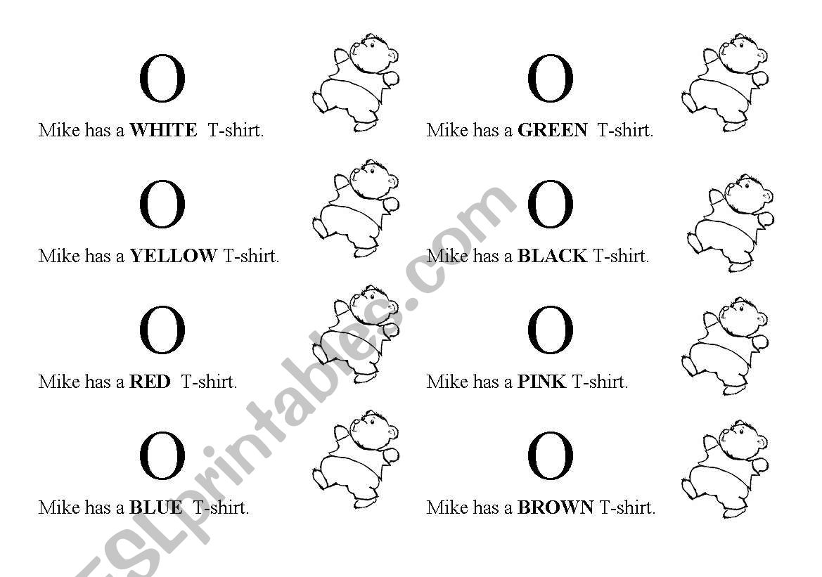 Teddy Bears Colours worksheet
