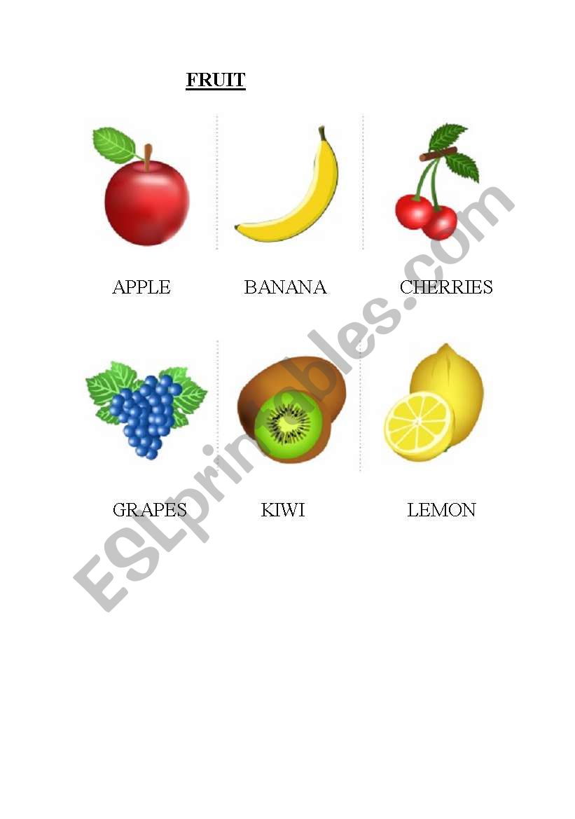 FRUIT worksheet