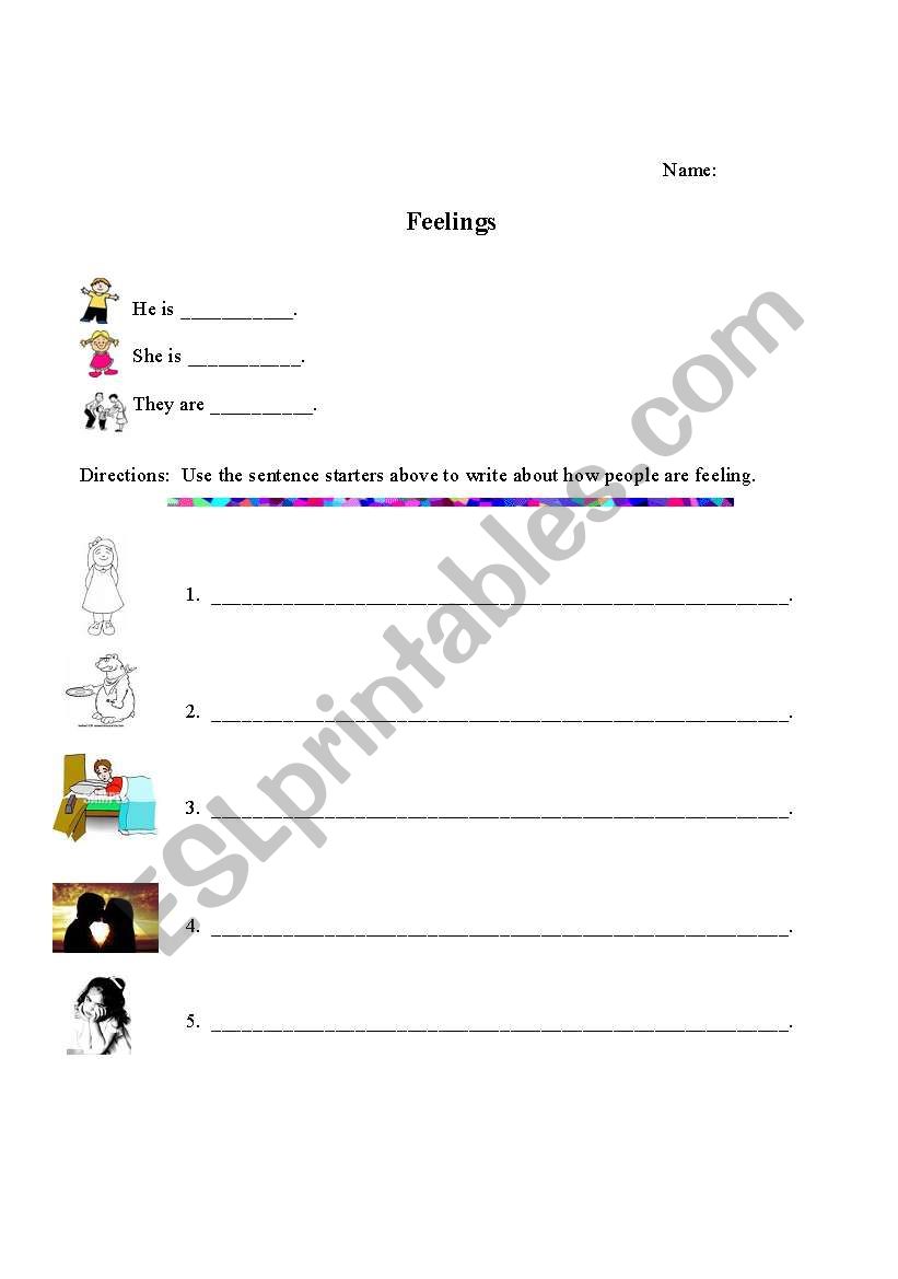 Feeling Sentences worksheet