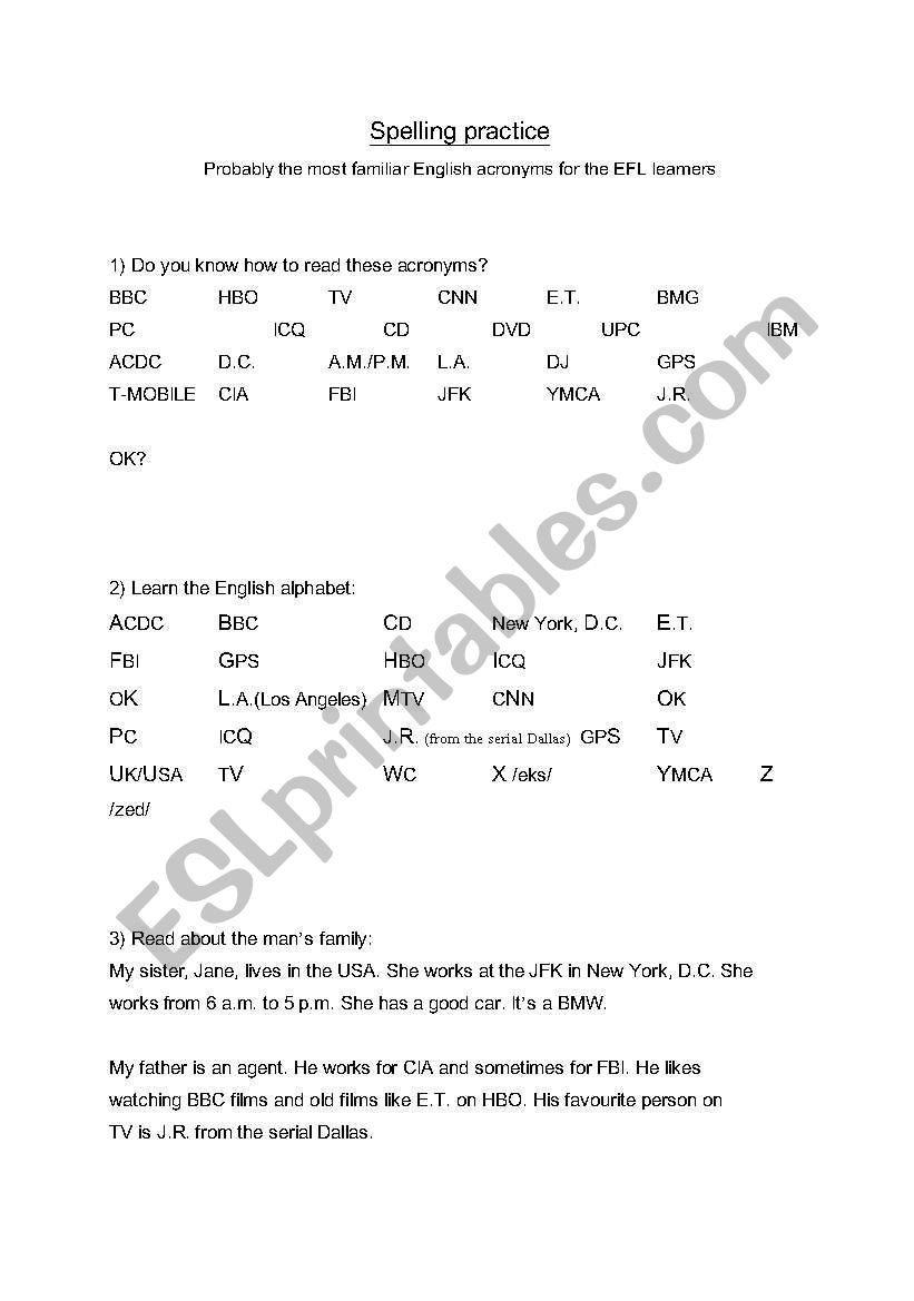 English alphabet - beginners worksheet