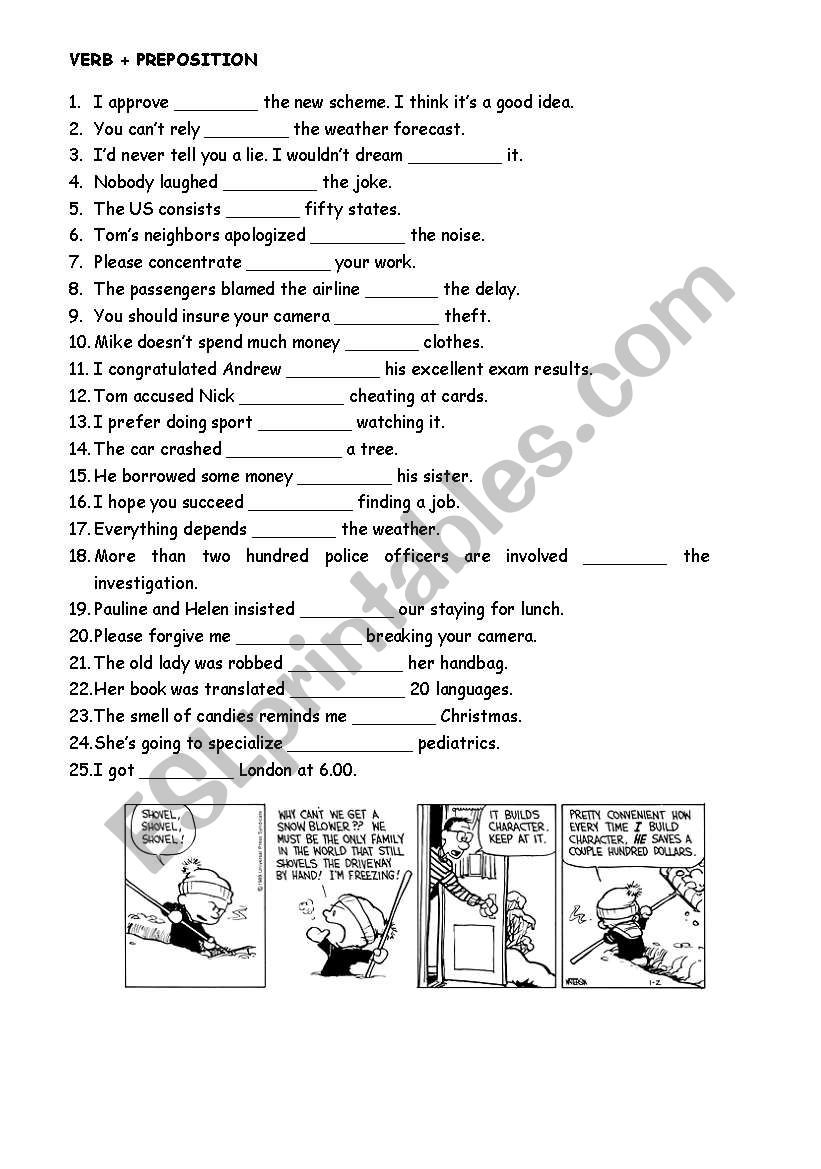 Verbs followed by prepositions 