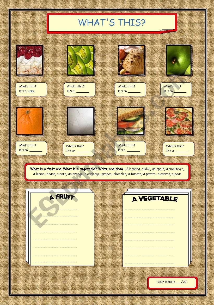 FOOD worksheet