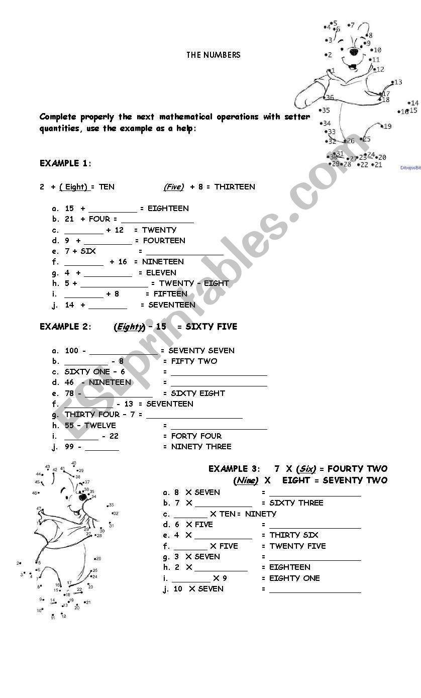 THE NUMBERS worksheet