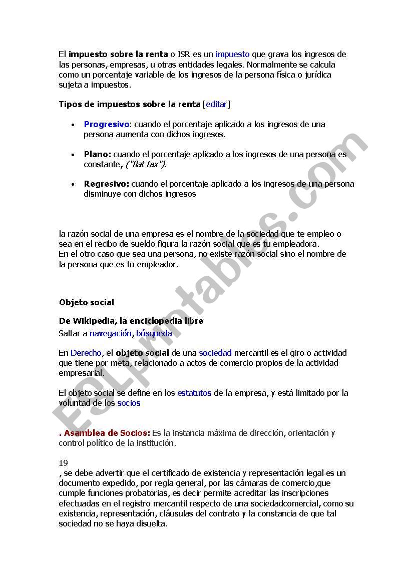 material contable worksheet