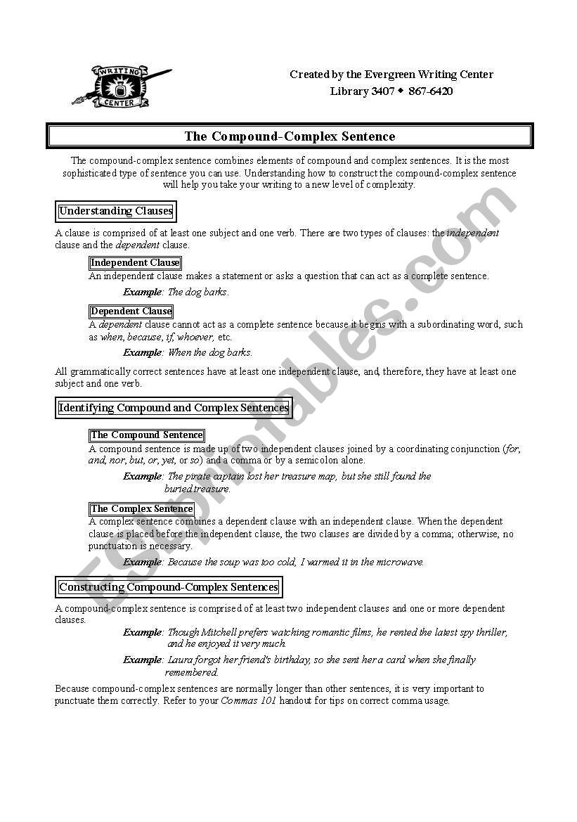 Kinds of Sentence worksheet