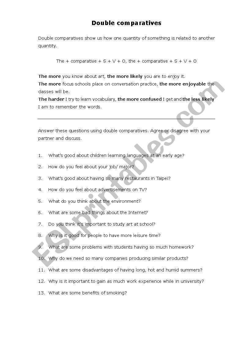 Double comparatives for advanced students