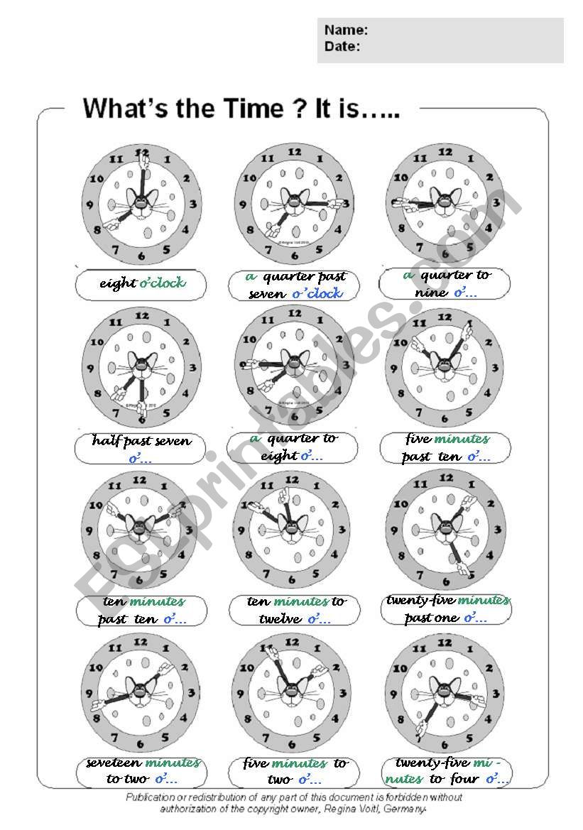 What Time is it? Telling the Time with Tino Topolino.. + editable key