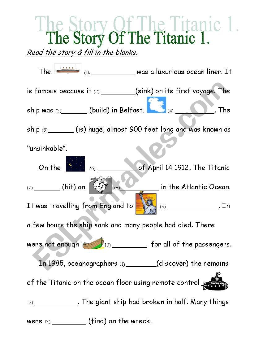 The Story Of The Titanic 1 worksheet