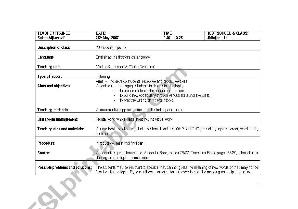 lesson plan worksheet