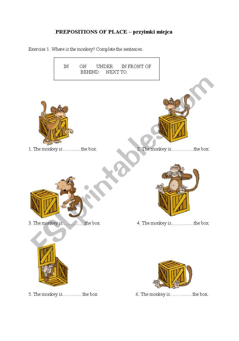 Basic prepositions worksheet