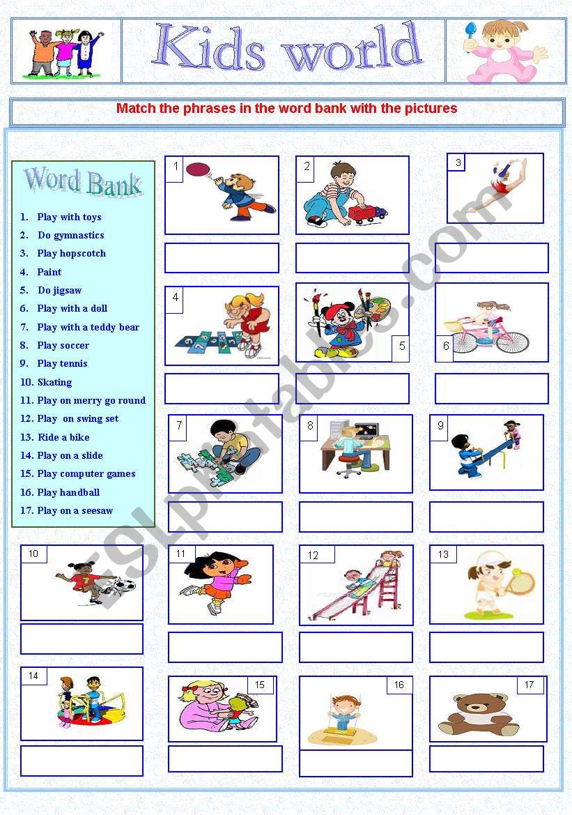 Kids world worksheet+ keys worksheet