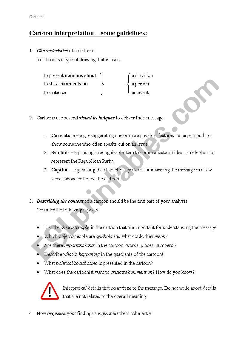 Cartoon interpretation â€“ some guidelines