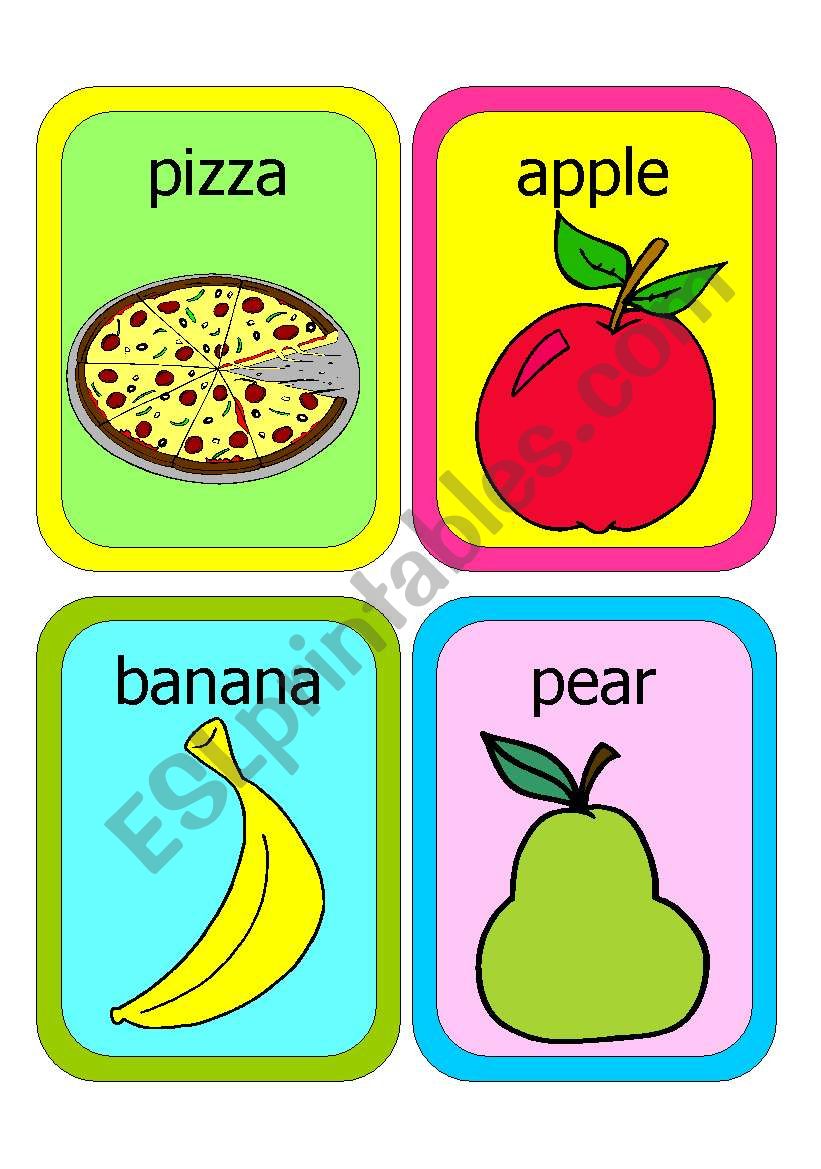 FOOD FLASHCARDS worksheet