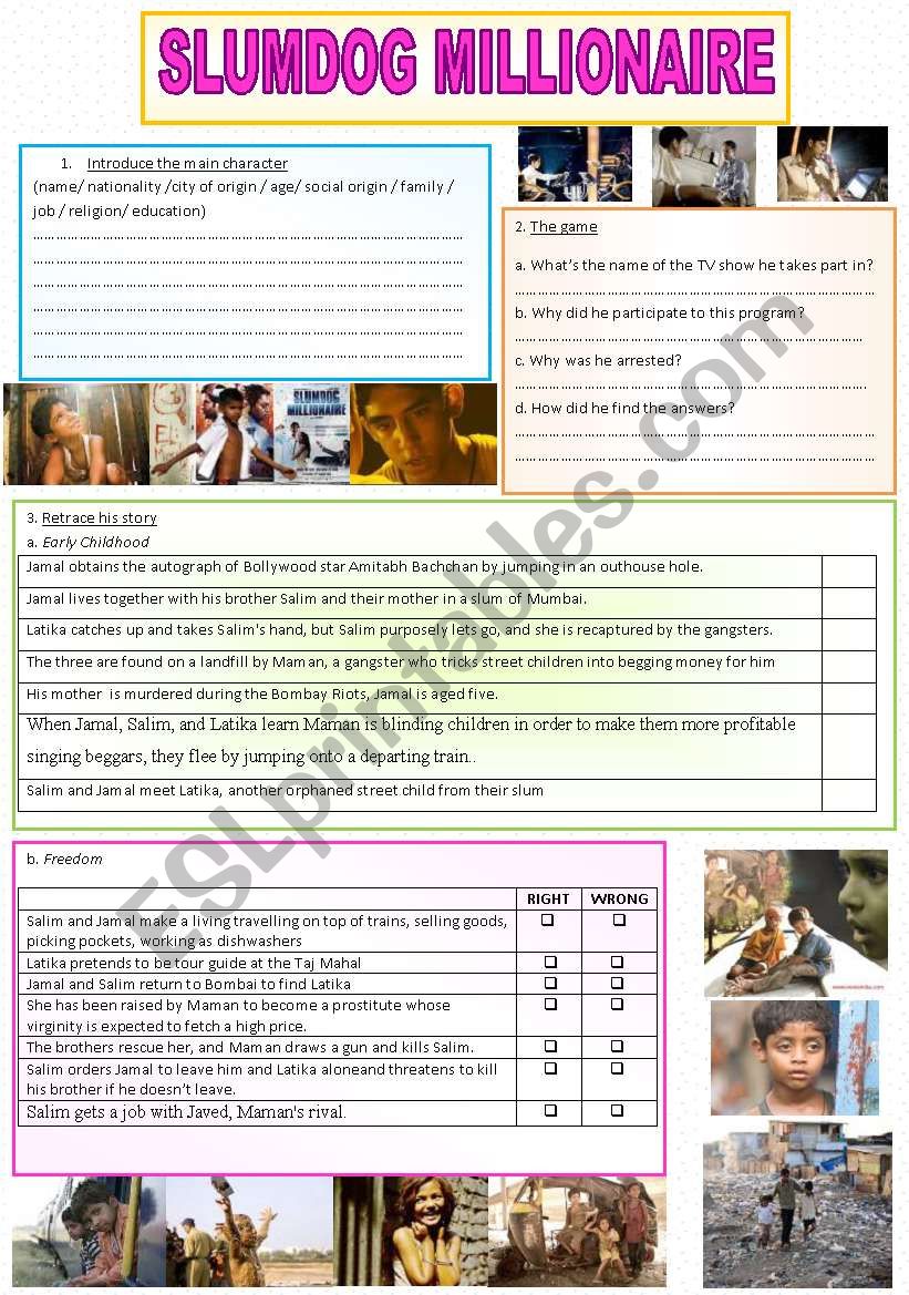 Slumdog millionaire movie study (2pages)