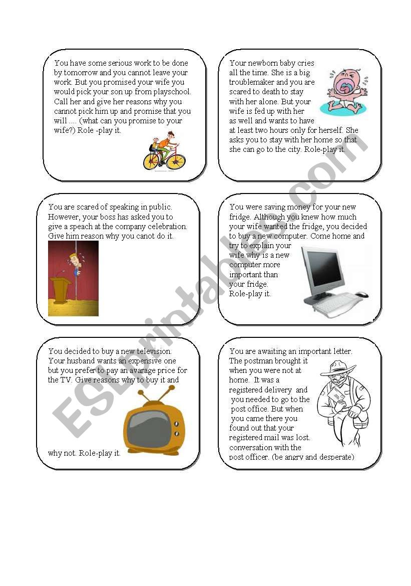 Role plays For Adults ESL Worksheet By SKteacher