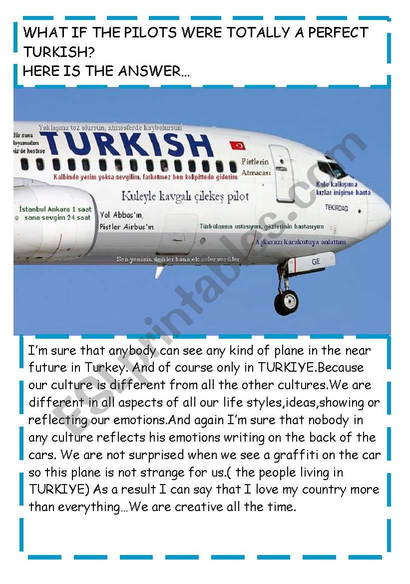 Turkish pilots  worksheet
