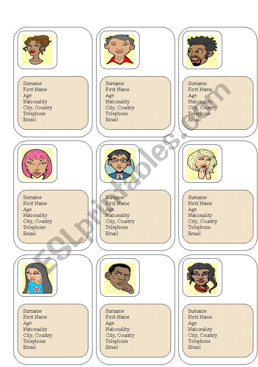 Who are you? worksheet