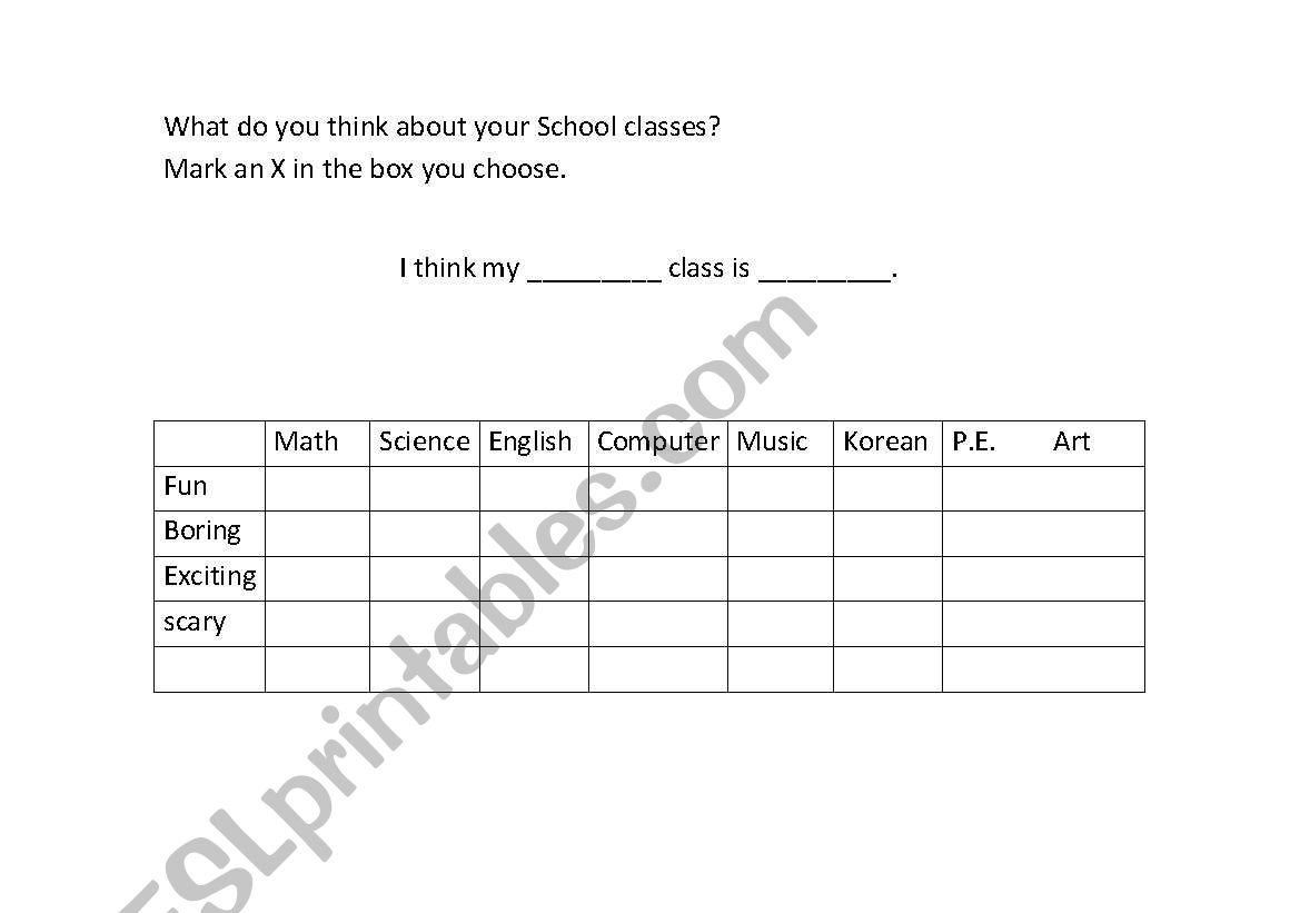 What do you think about your school classes