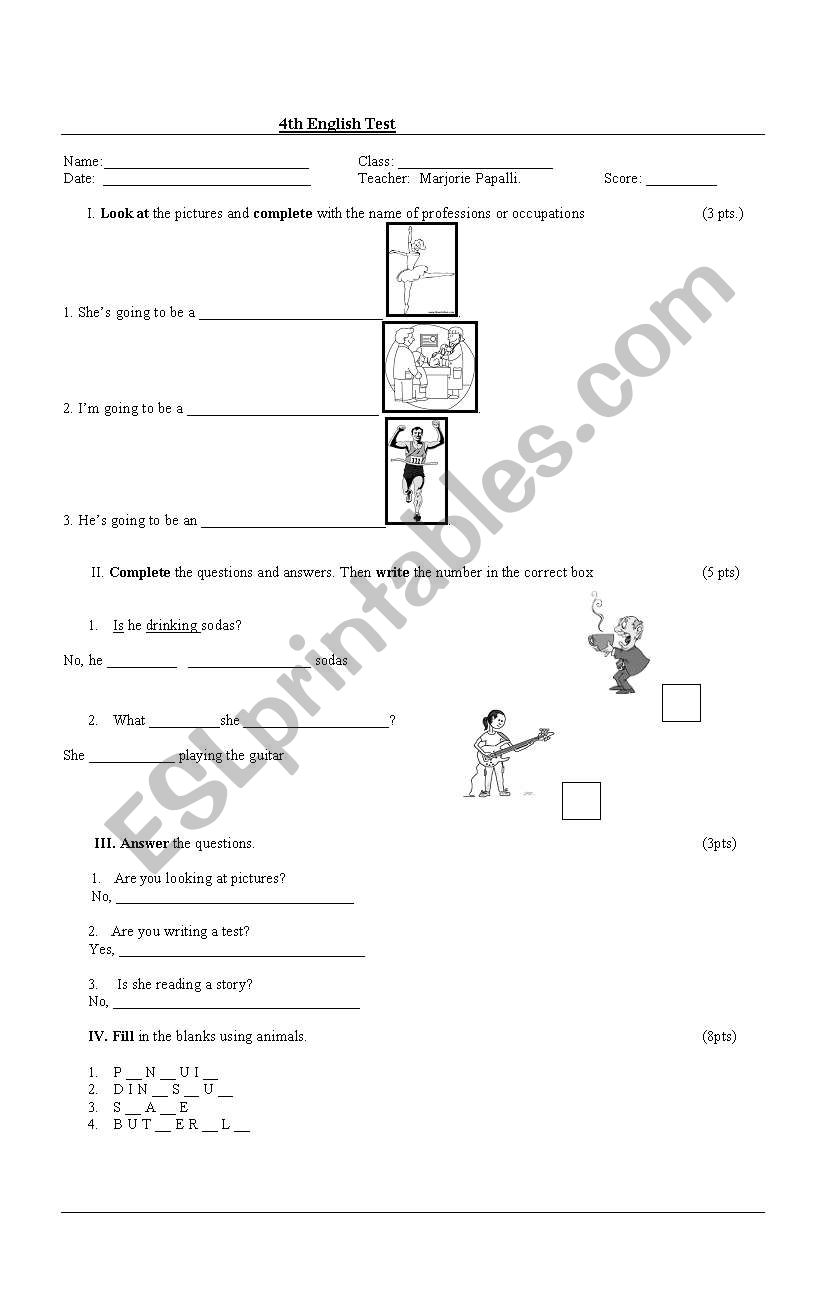 test worksheet