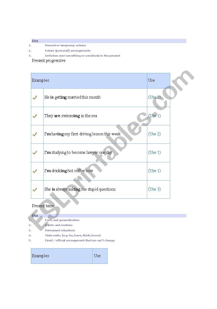 verb tenses worksheet