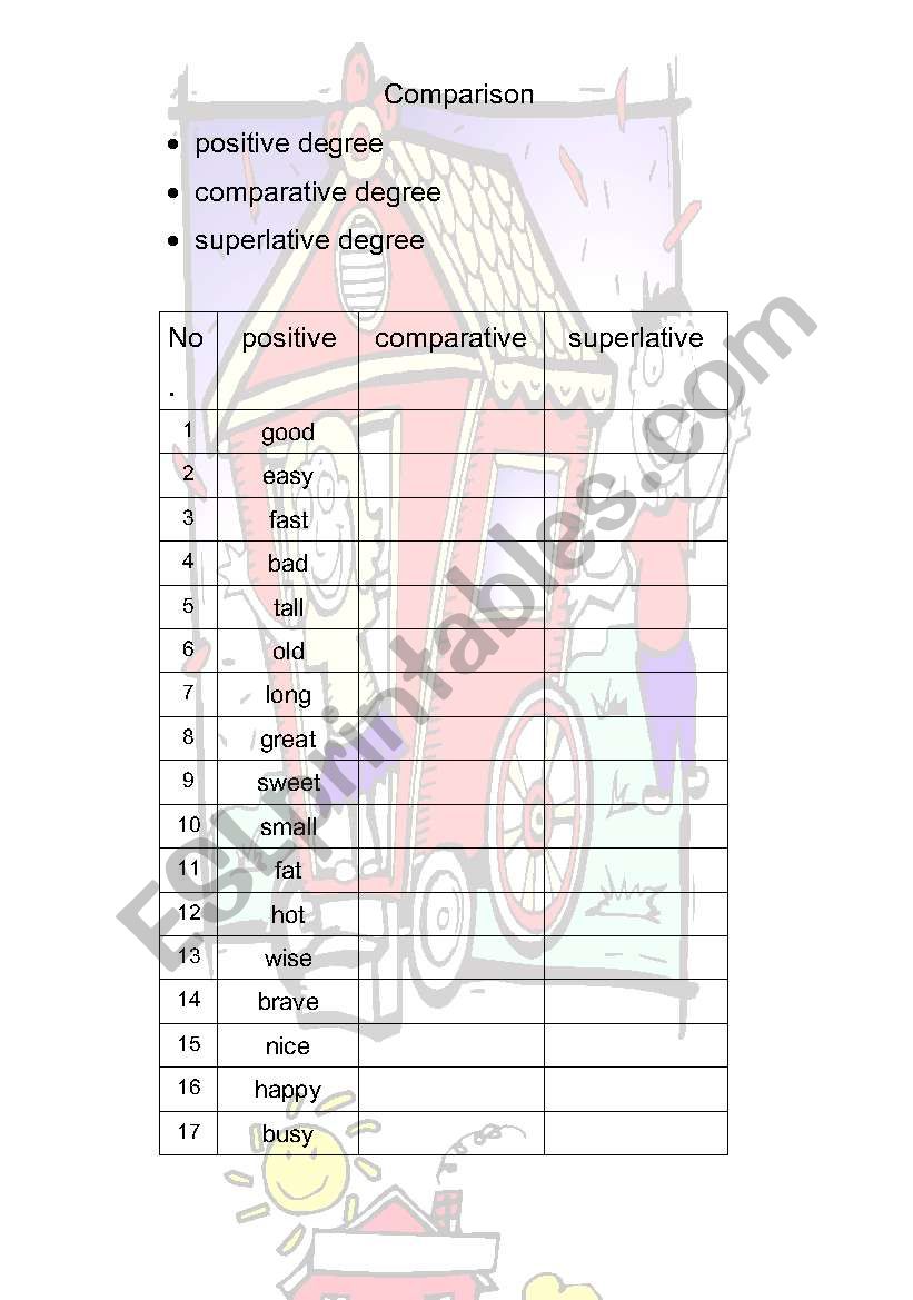 adjective worksheet