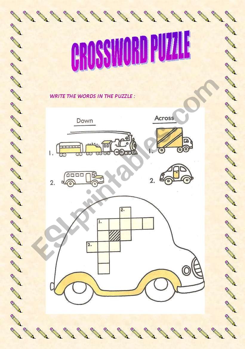 Transportation Croosword Puzzle