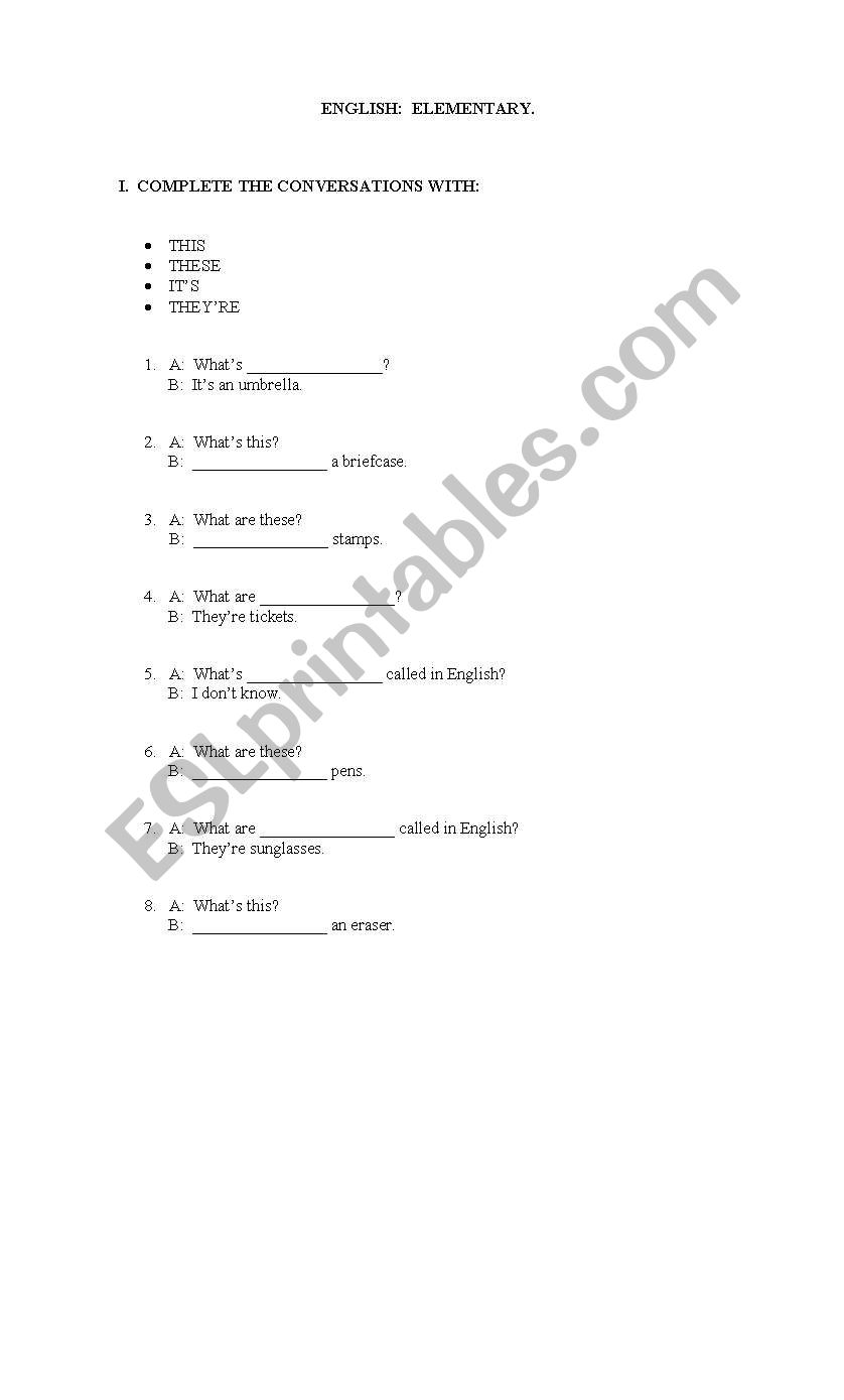 SIMPLE PRESENT WITH BE AND DEMONSTRATIVES  / USE OF PREPOSITIONS