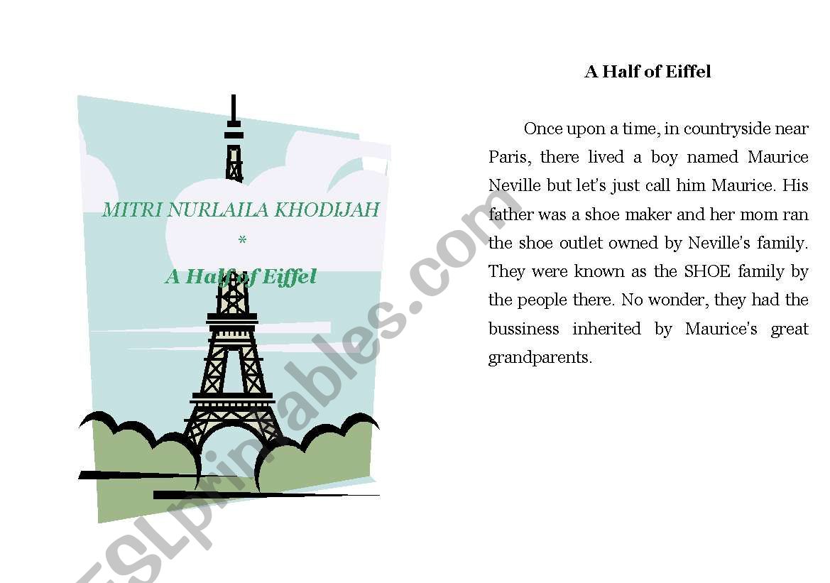 A Half of Eiffel short story worksheet