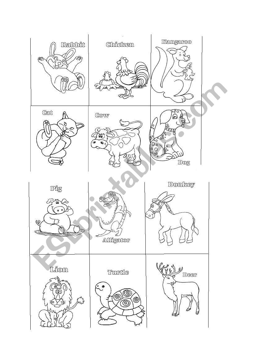 Colour animals worksheet