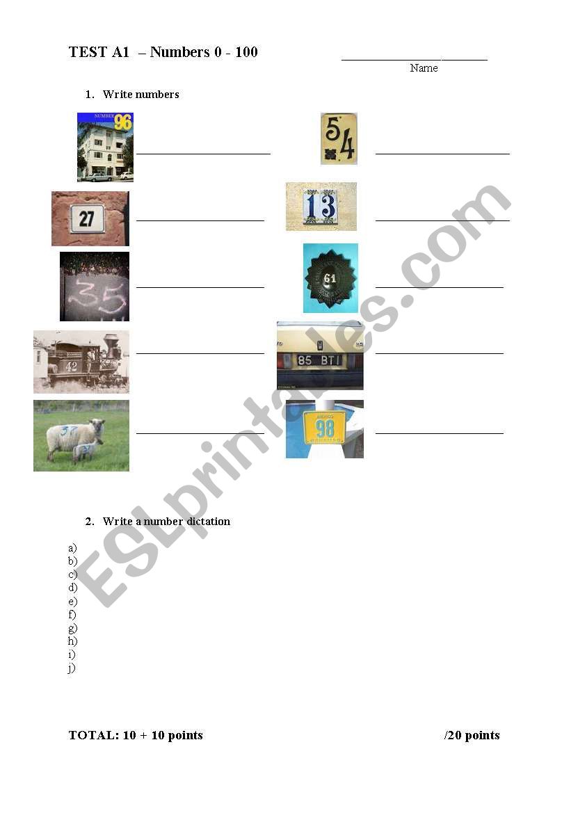 numbers 0-100 worksheet