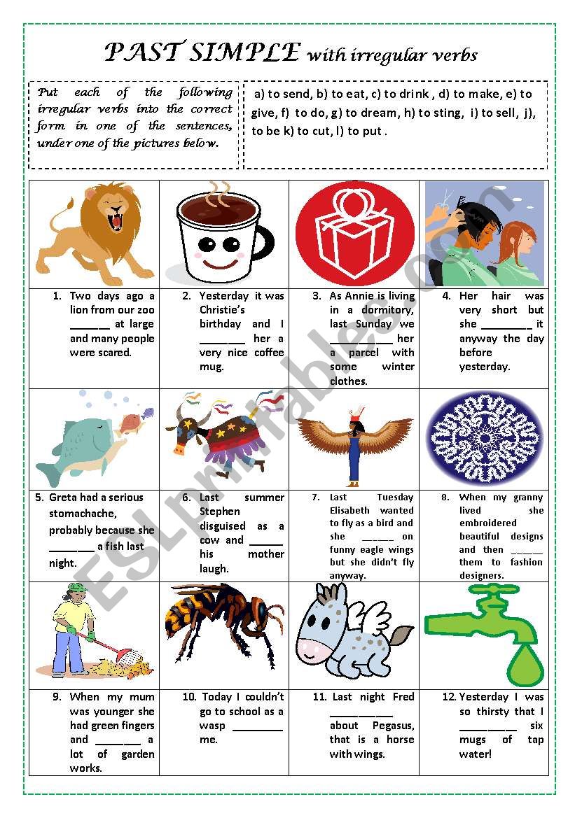 PAST SIMPLE WITH IRREGULAR VERBS (plus key)