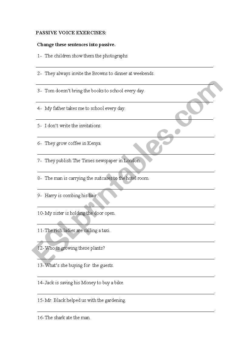 Passive Voice worksheet