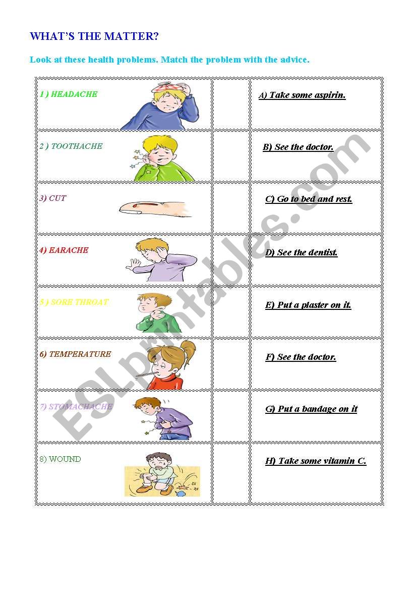 WHAT S THE MATTER ? worksheet