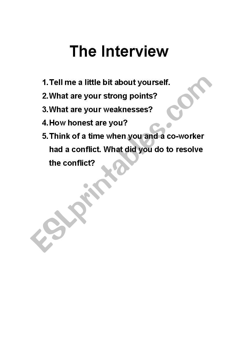 Job Interview Speaking Activity. Speaking Mixer Activity