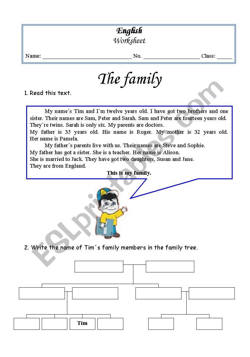 Family worksheet