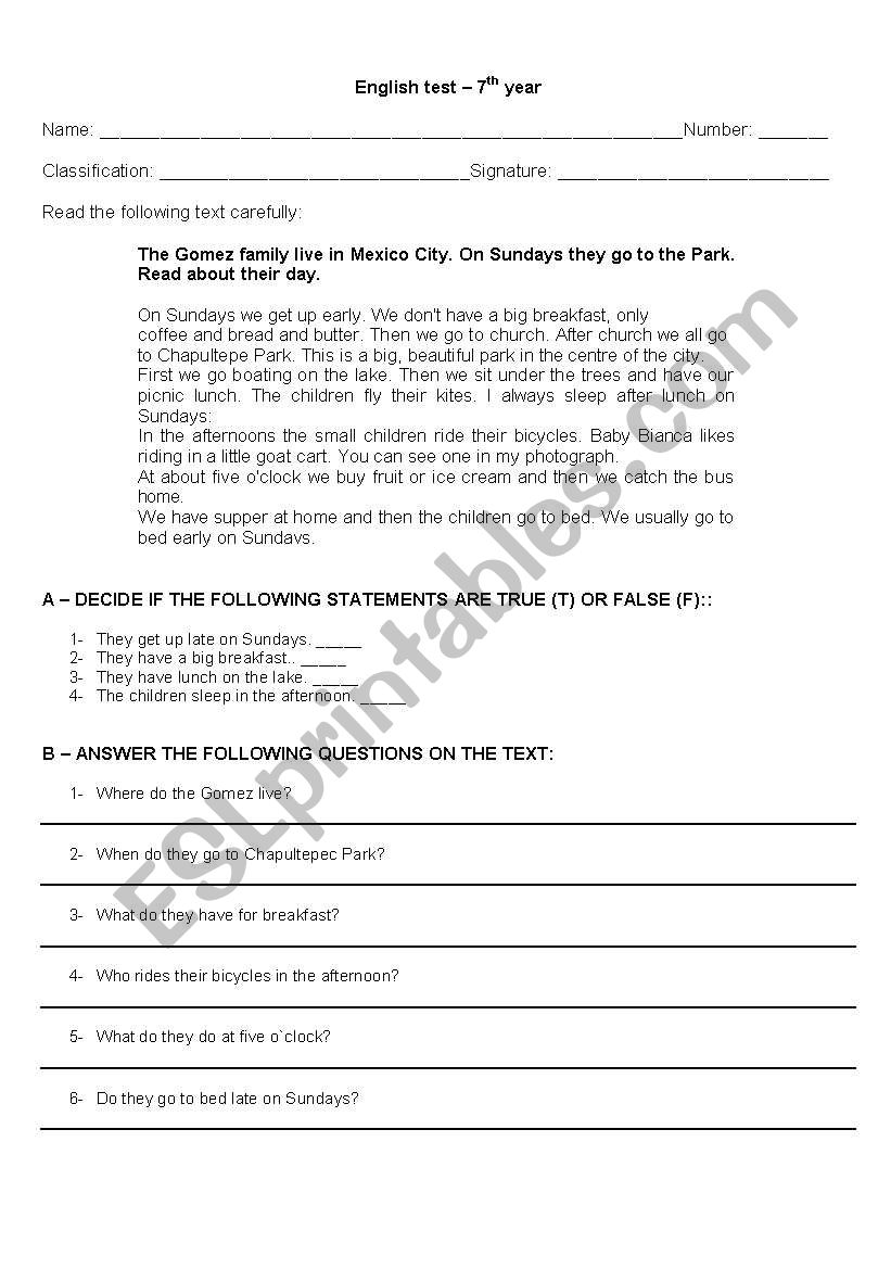 body diseases test worksheet