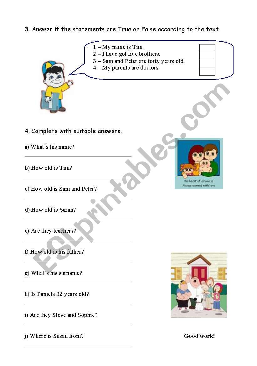 Family part2 worksheet