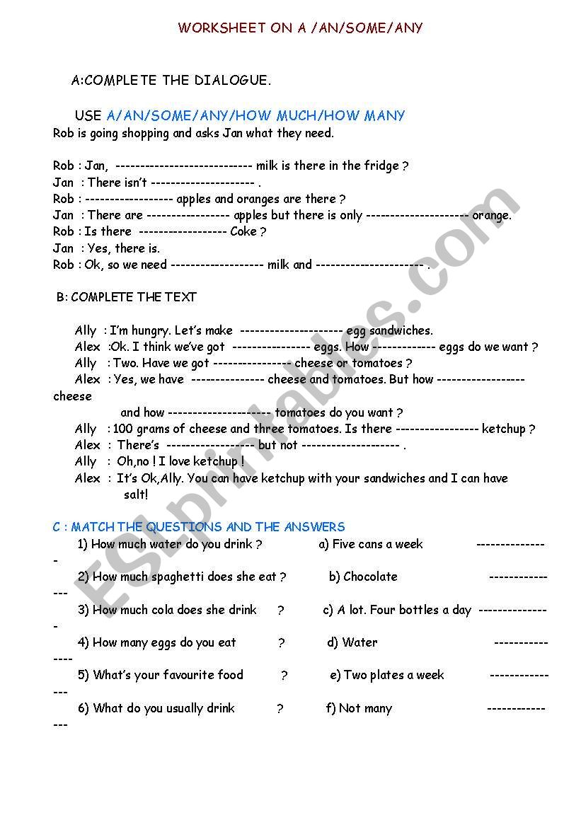 COMPLETE THE DIALOGUE worksheet