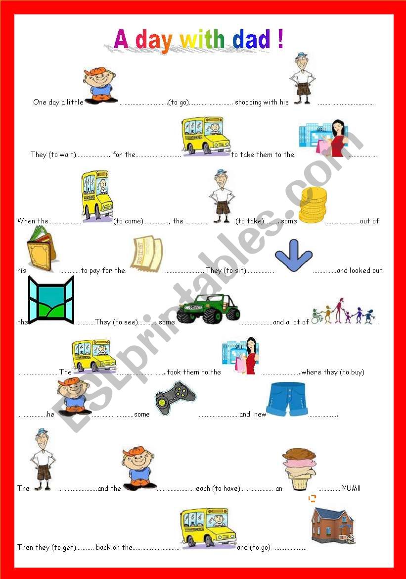 A DAY WITH DAD! worksheet